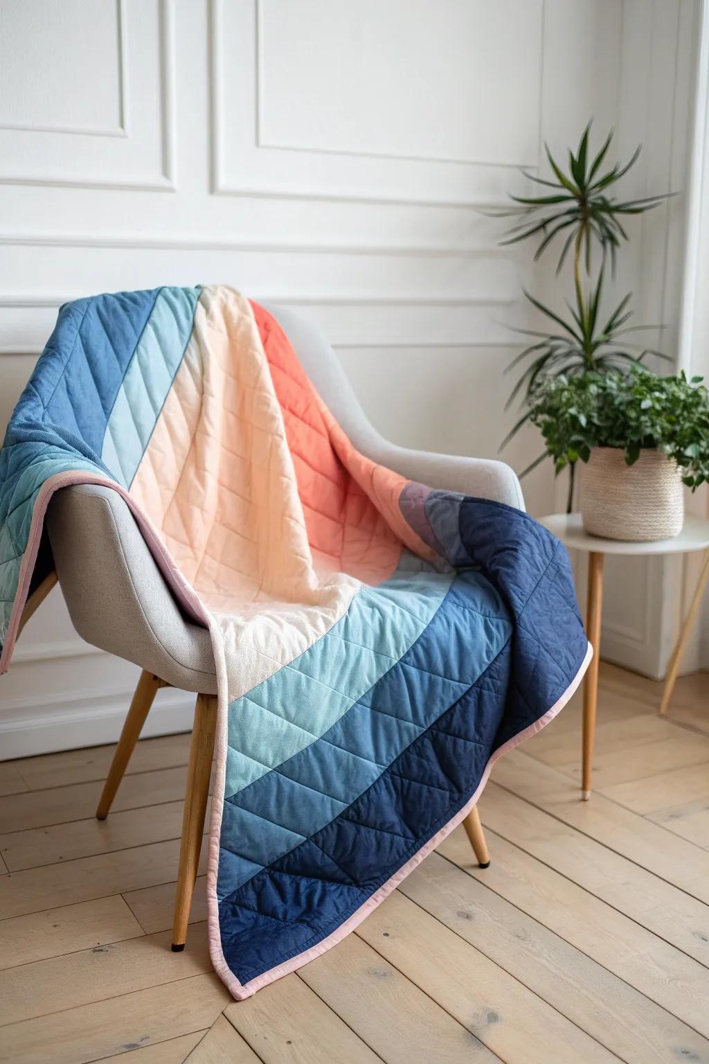 Embrace the art of color with a gradient t-shirt quilt—where simplicity meets vibrant transformation.