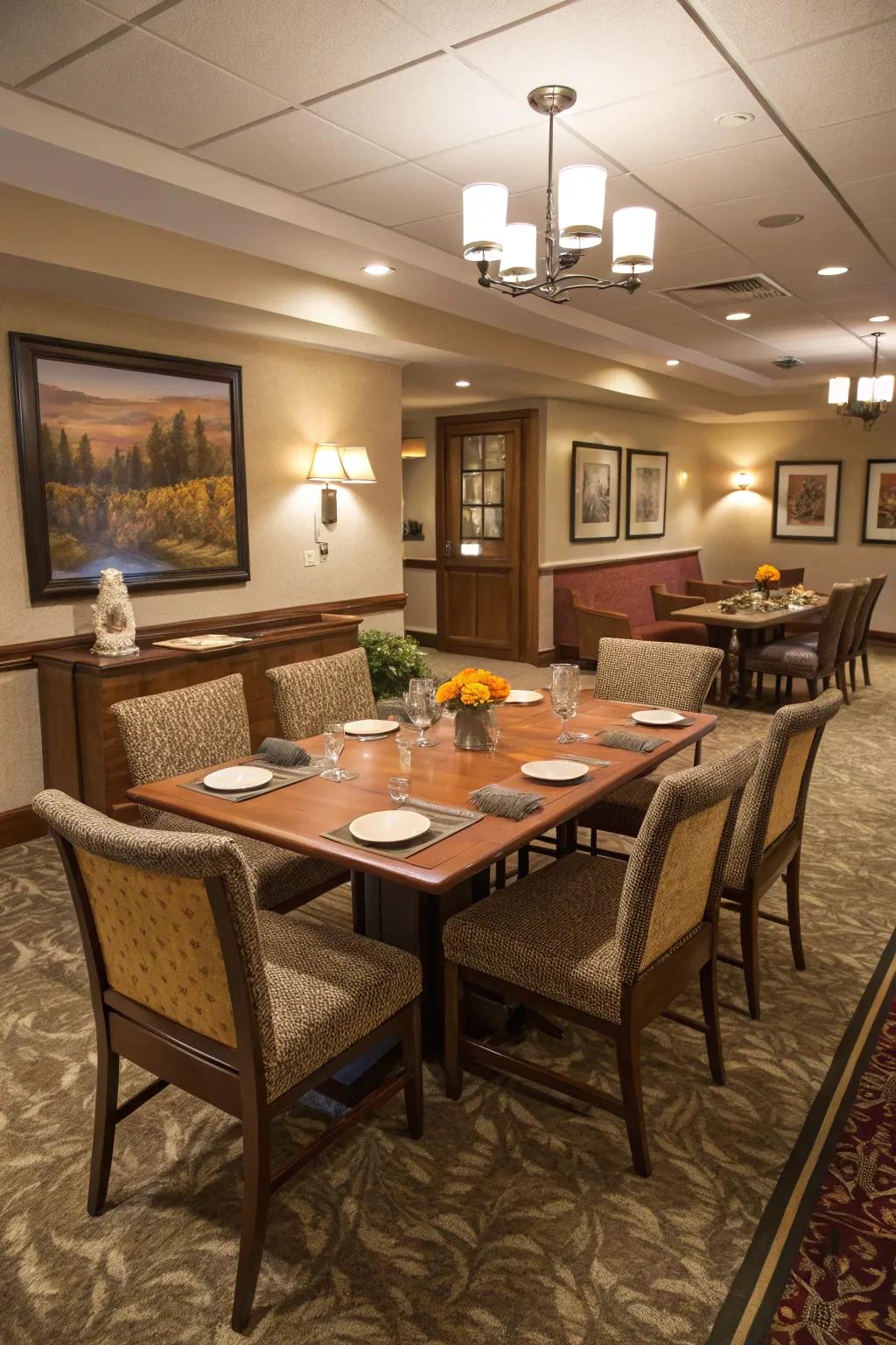 A thoughtful layout enhances dining experiences.