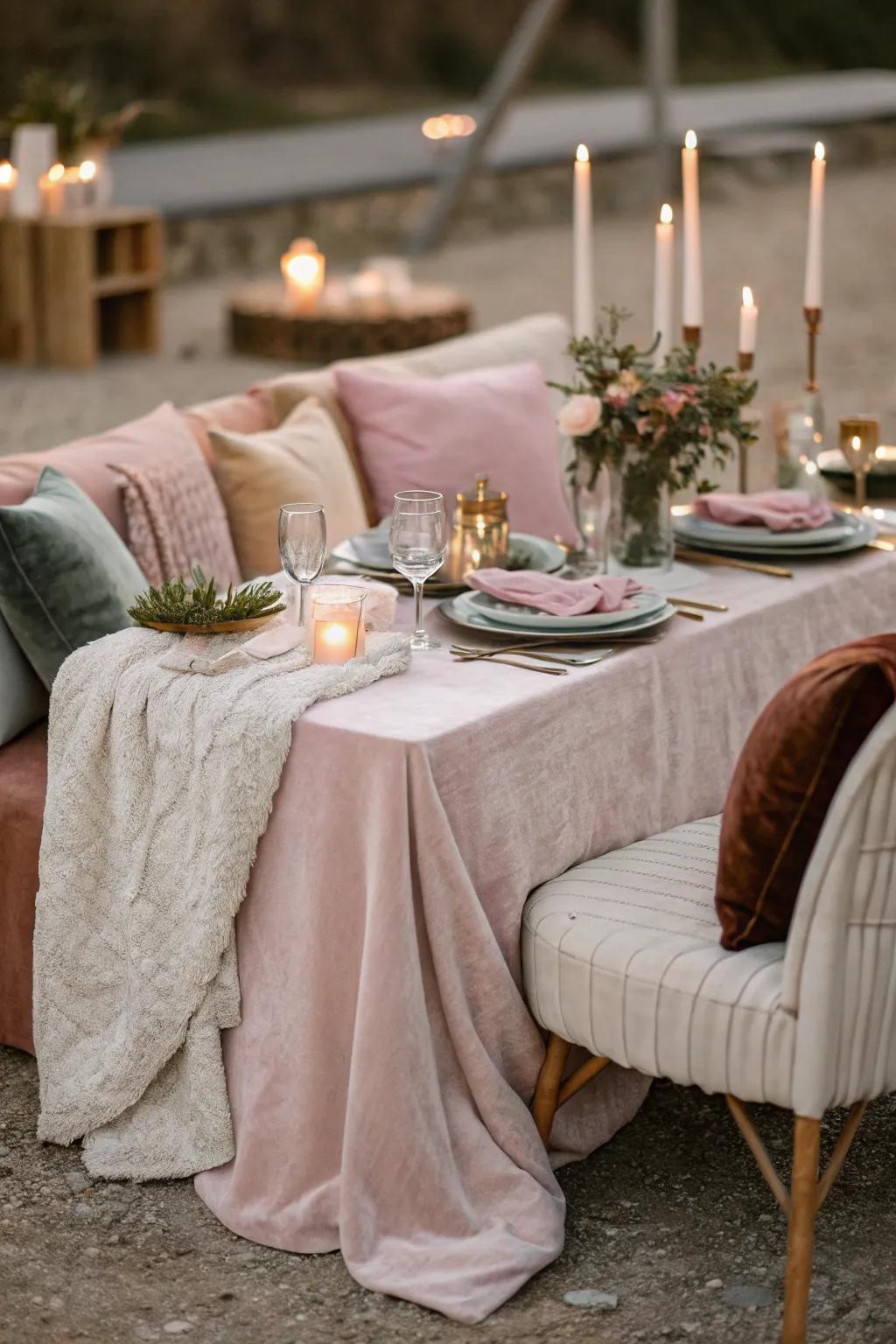 An intimate setup promotes conversation and warmth.