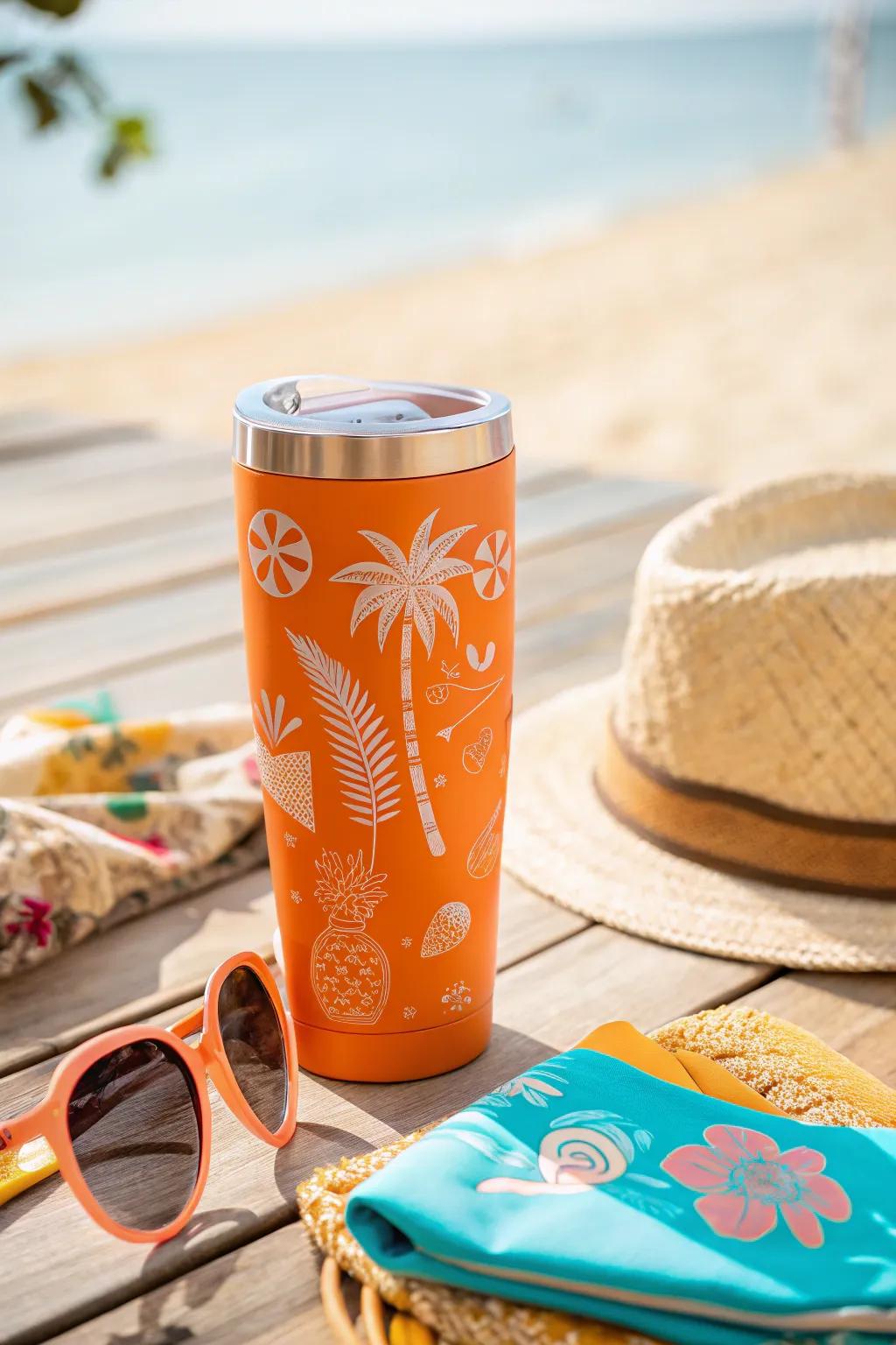 Tropical designs on tumblers bring island vibes to your home.