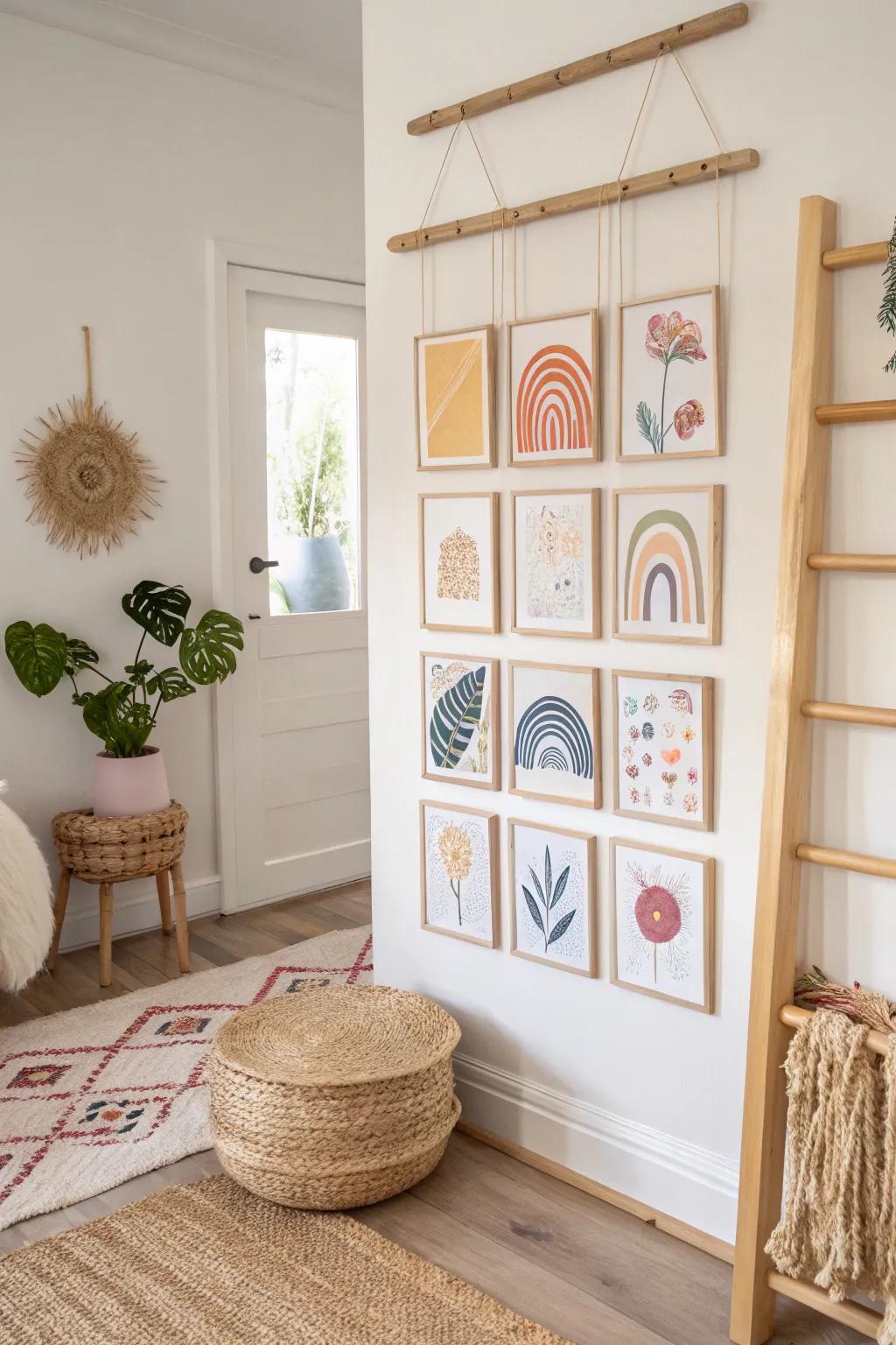 Celebrate creativity with a chic and simple art display wall—perfect for showcasing your tween's masterpieces!