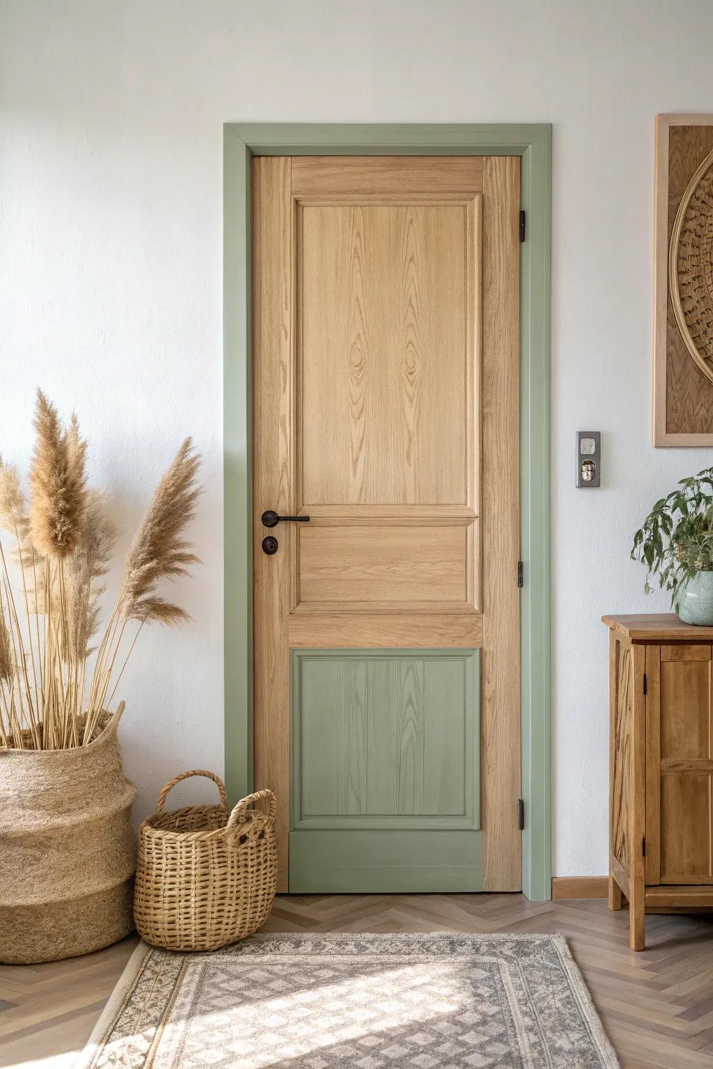 Elevate your entryway with the chic simplicity of a two-tone door.
