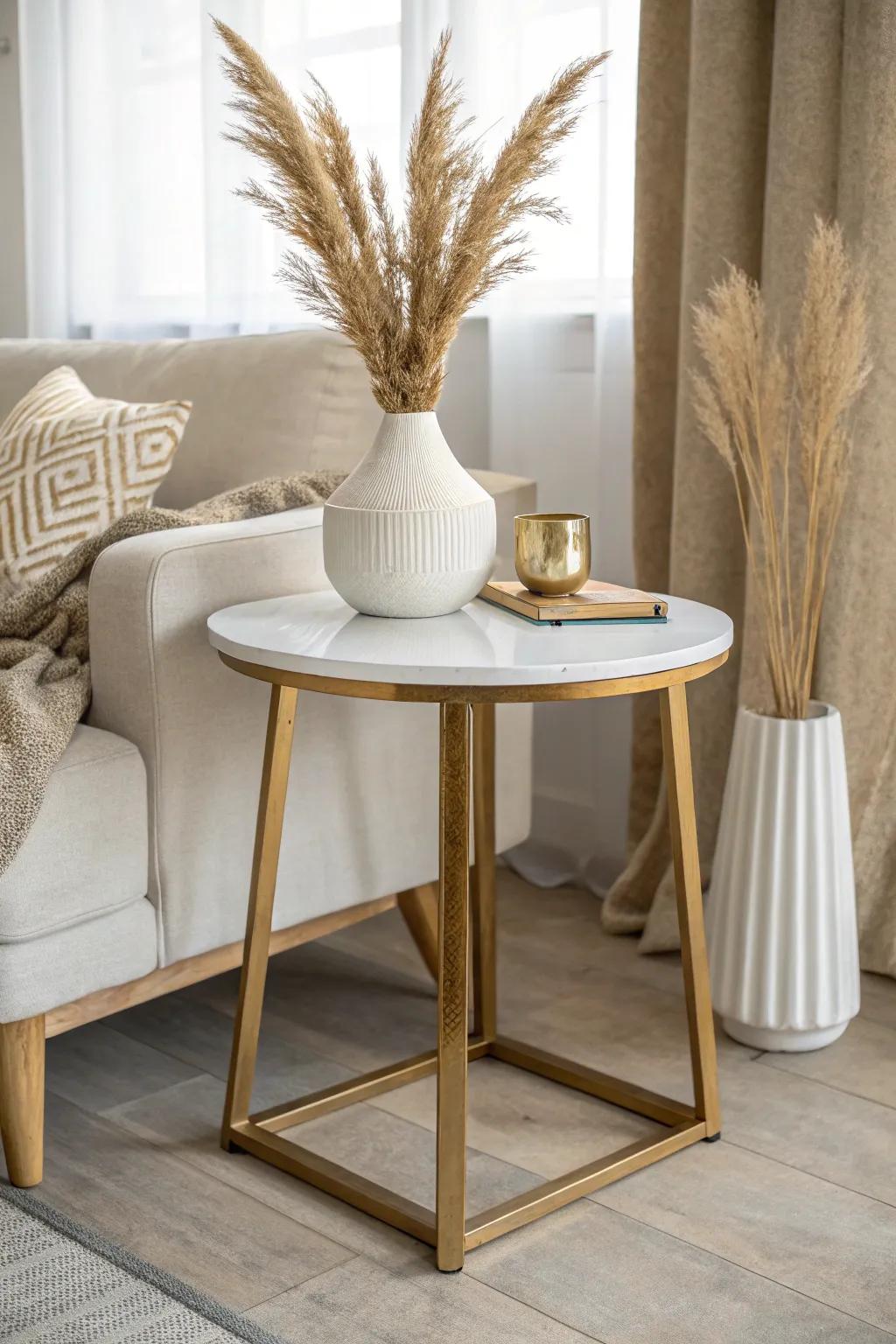 Elevate your space with subtle metallic elegance. ✨ #ScandinavianStyle #BohoChic #MetallicAccents
