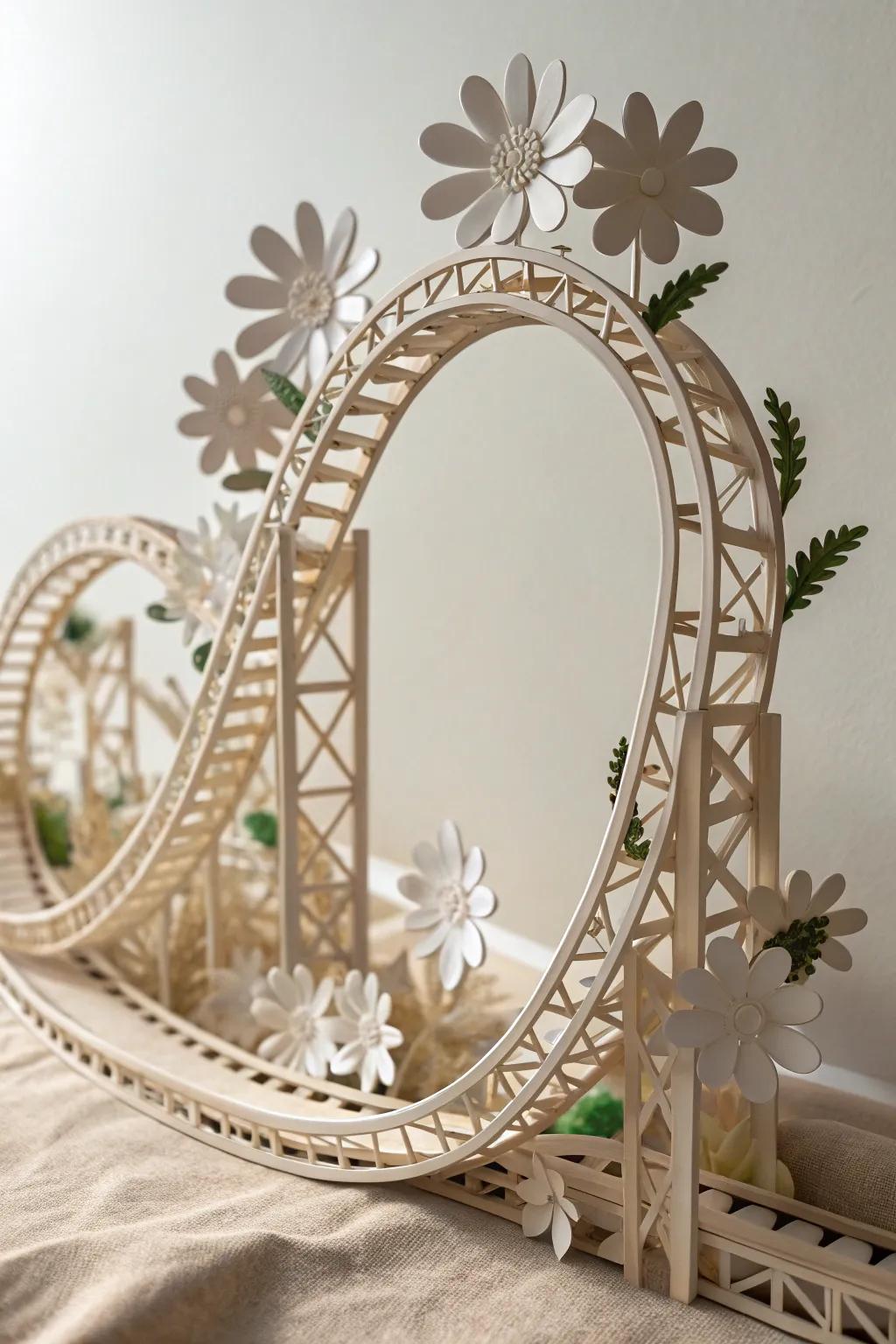 Embrace the elegance of nature with this minimalist paper roller coaster, where organic curves meet crafted simplicity.