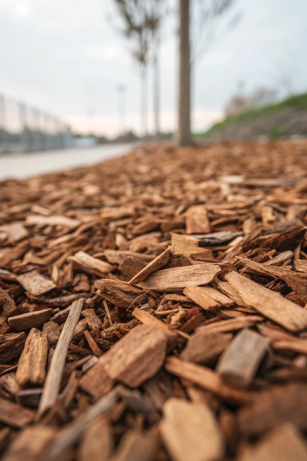 Elevate your outdoor space with the natural charm of wood chips—simple, sustainable, and beautifully minimalist.