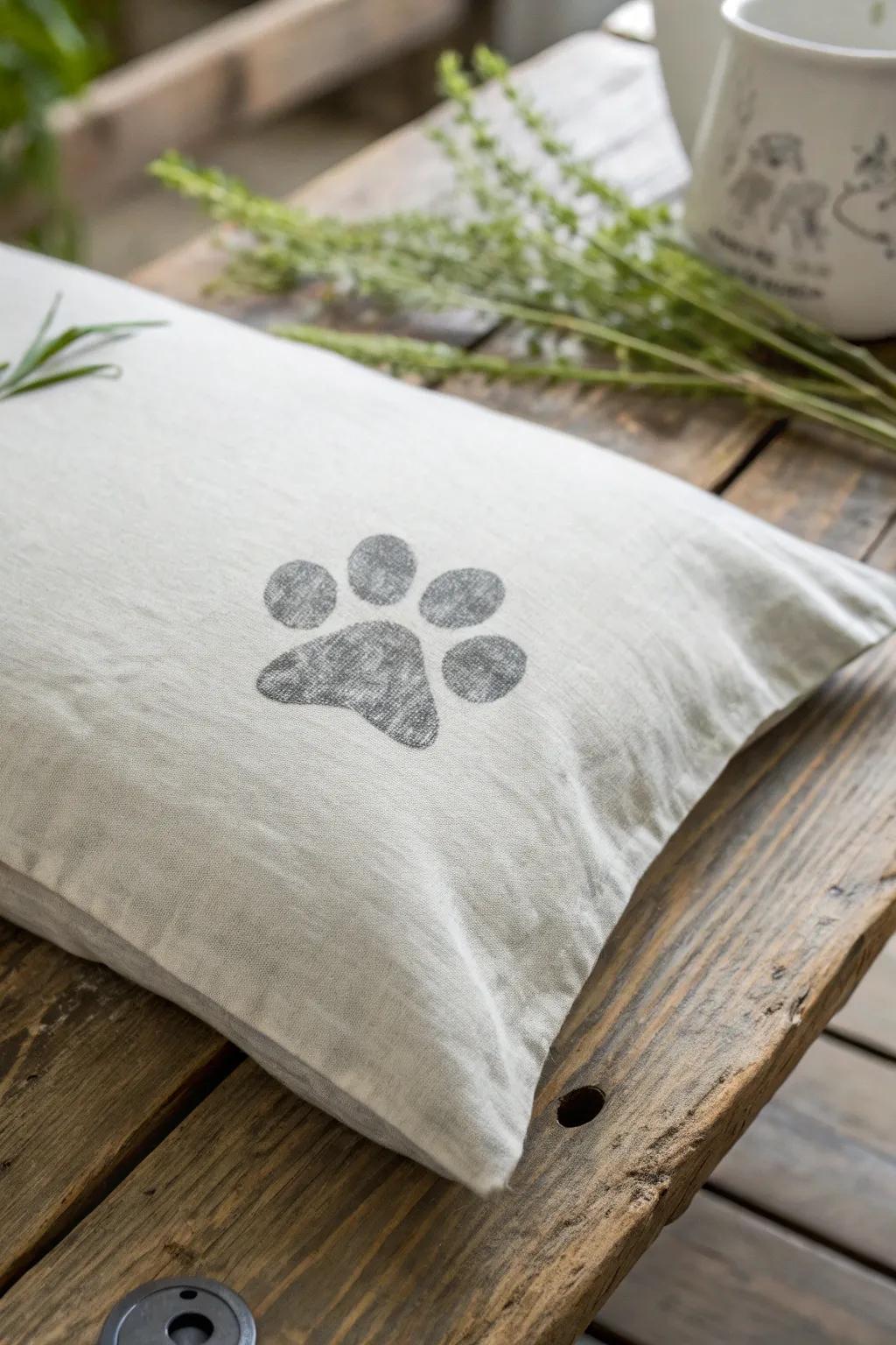 Embrace a pet-friendly home with minimalist paw print art.