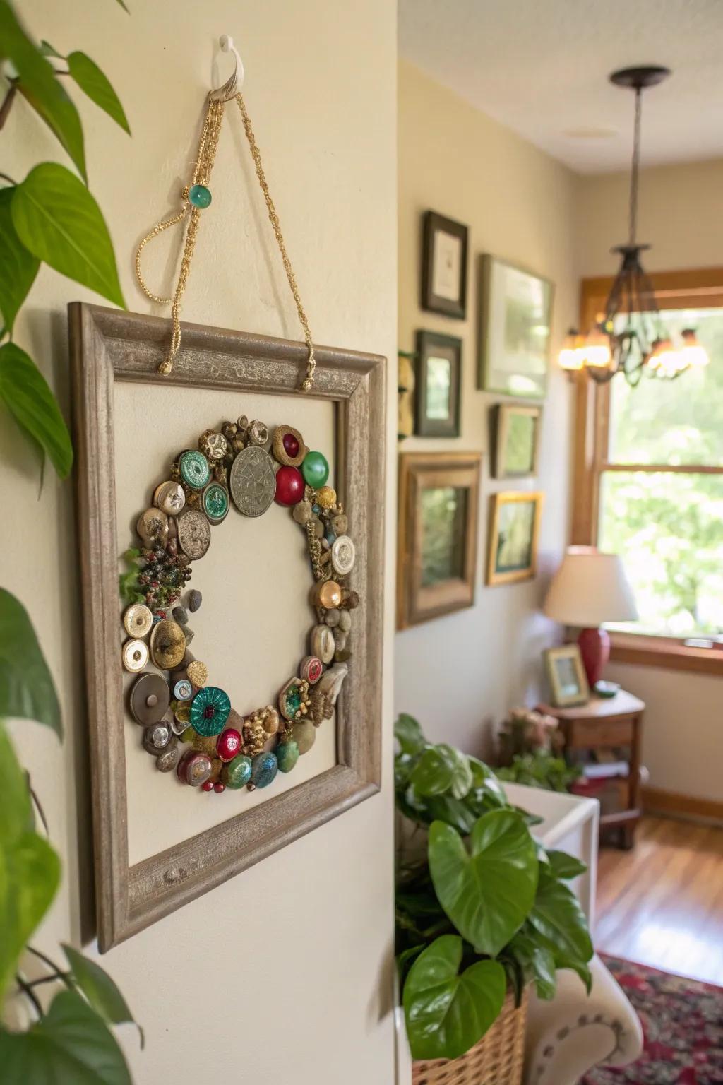 Repurpose and decorate with an eco-friendly wreath.