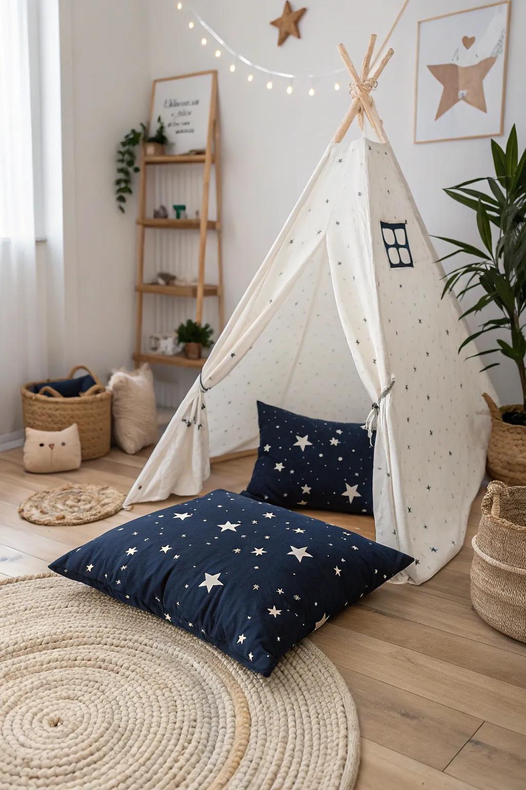 Embark on a celestial adventure from the comfort of your living room with this dreamy space explorer's base!
