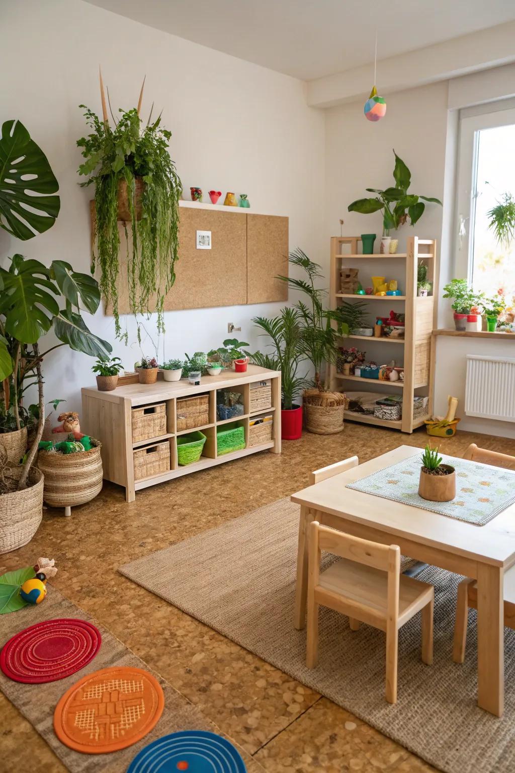 Cork flooring is sustainable and sound-absorbing.
