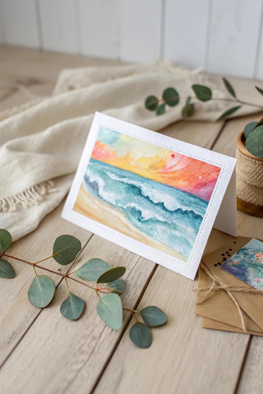 Unleash your creativity with vibrant watercolor wonders on your next postcard!