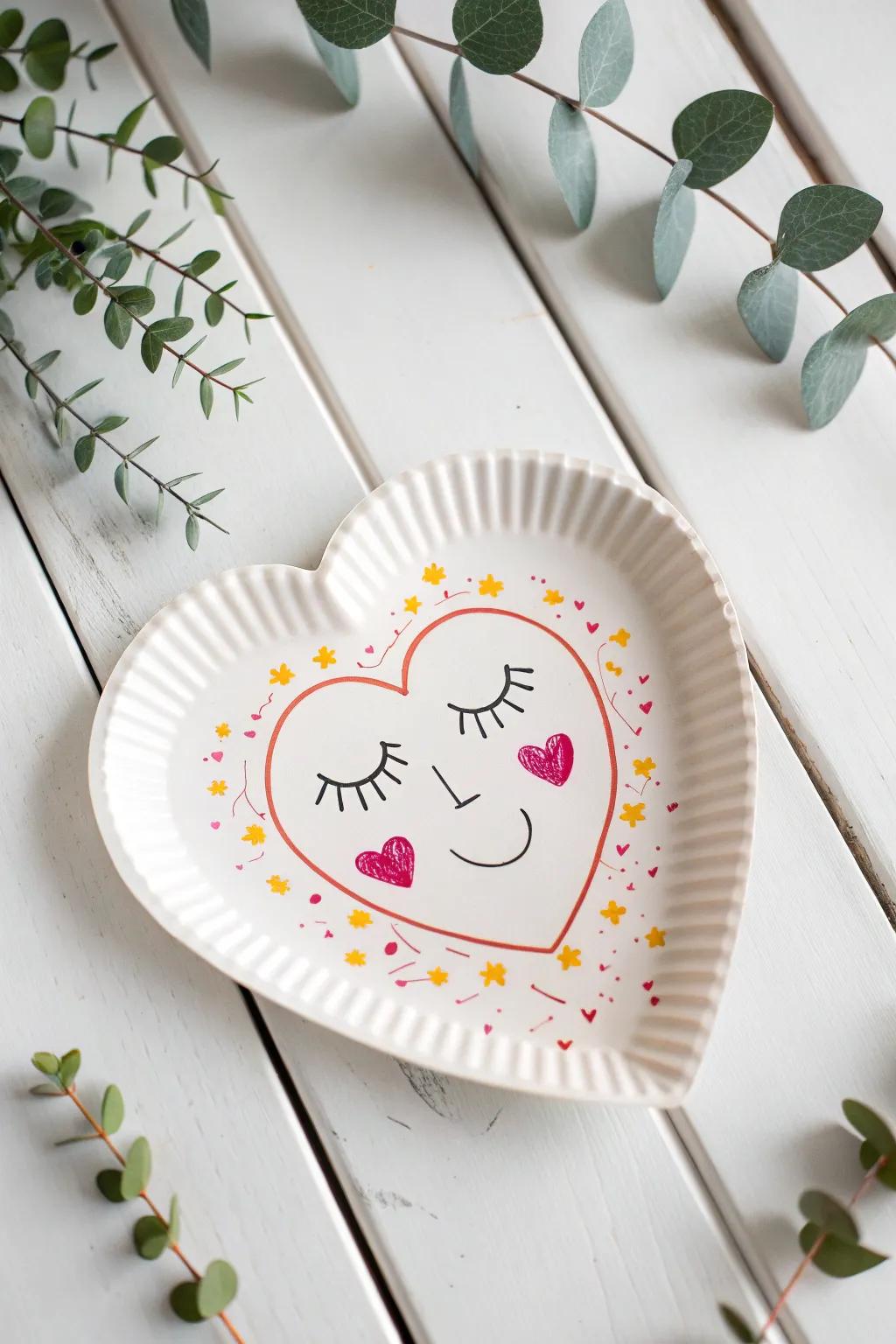 Let your child's creativity shine with these delightful and simple paper plate heart faces!