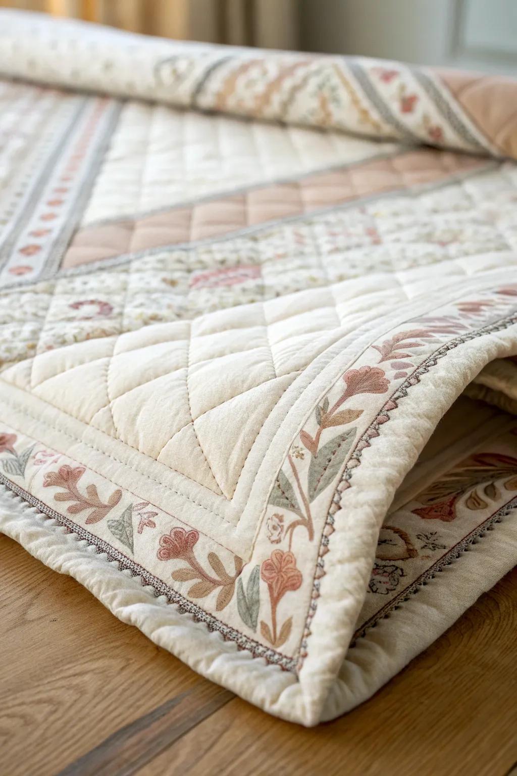 Elevate your quilting with the elegance of mitered corners—where simplicity meets sophisticated craftsmanship.