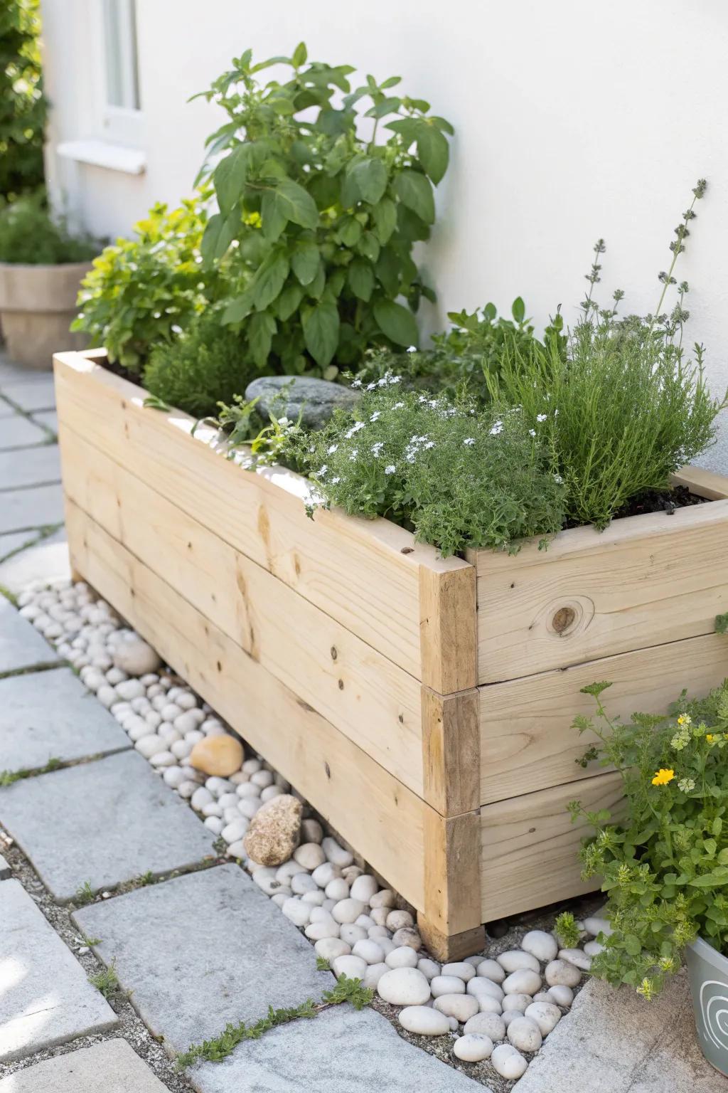 Create your own Herb Haven: a minimalist raised bed brimming with fresh flavors and effortless beauty.