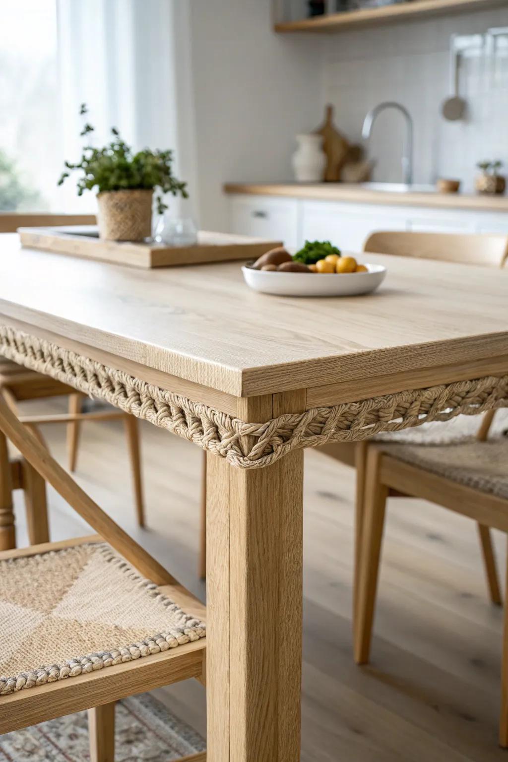 Elevate your kitchen's charm with elegant decorative edging for a touch of coastal sophistication.