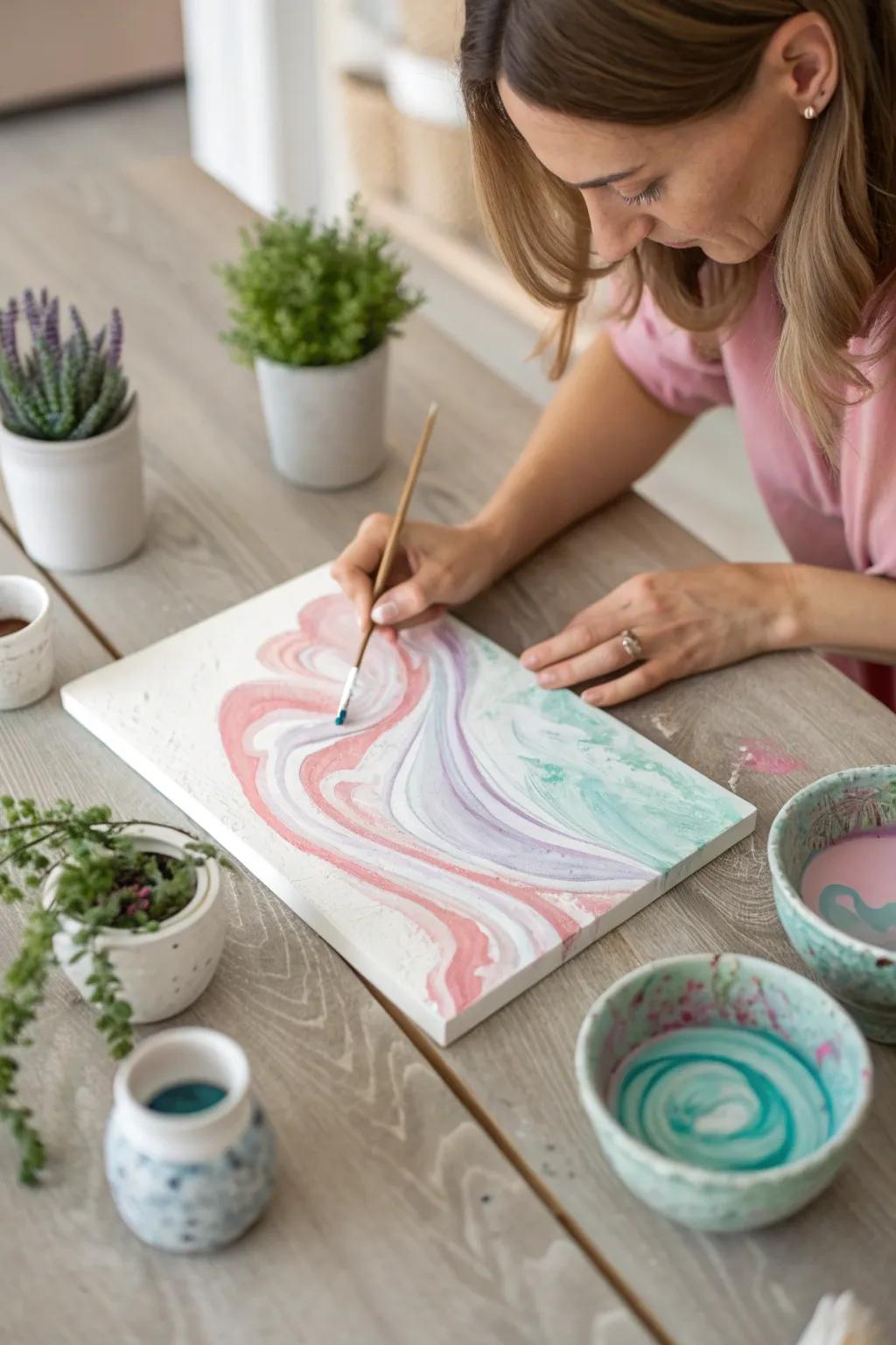 Embrace the joy of finger painting and unleash your creativity, one gentle stroke at a time.