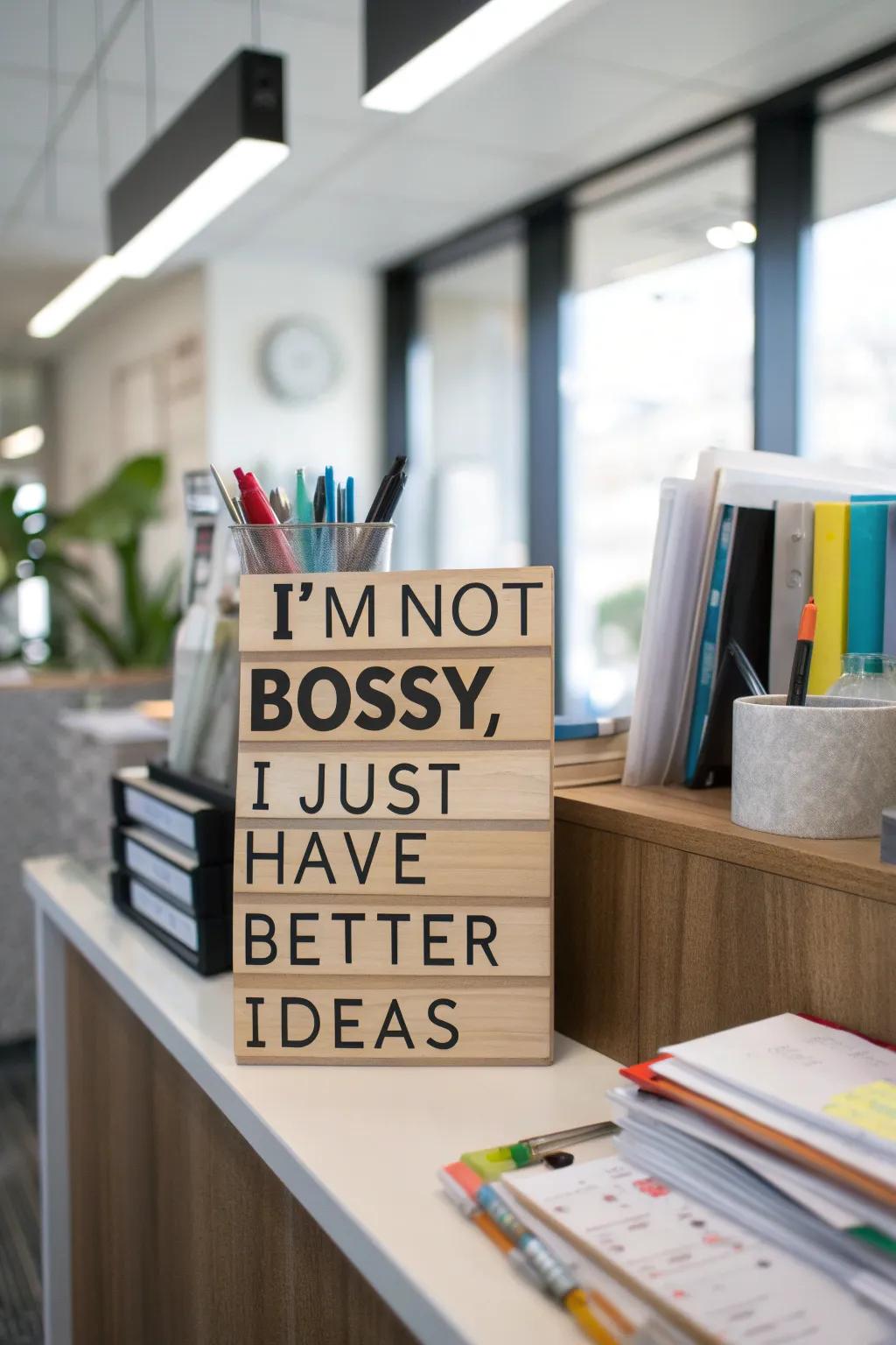 A cheeky addition to your home office.