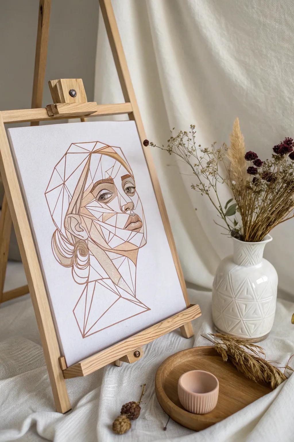 Embrace the art of geometry with a Cubist twist—where simplicity meets creativity in every angle.