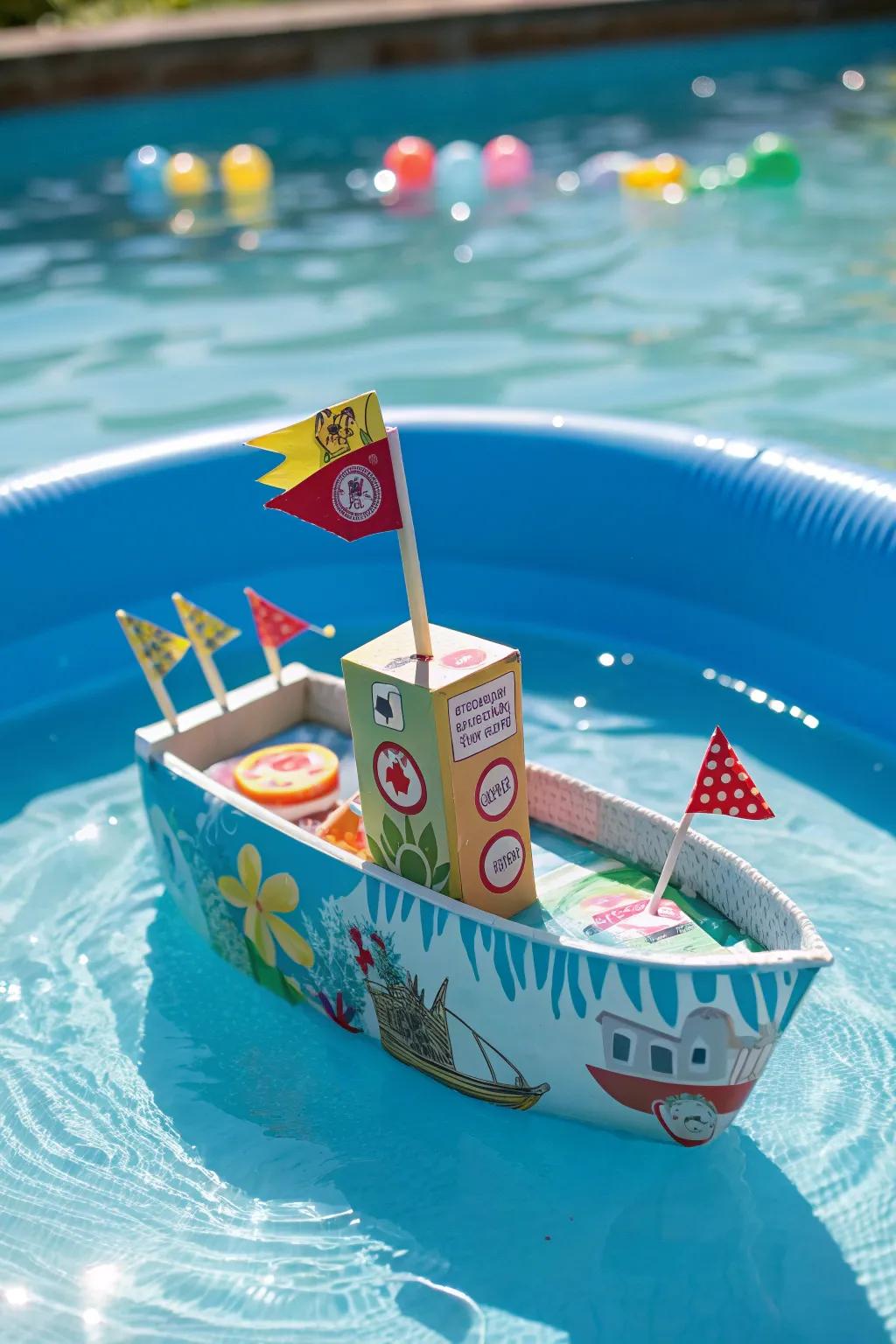 Set sail on creativity with this charming juice box boat!