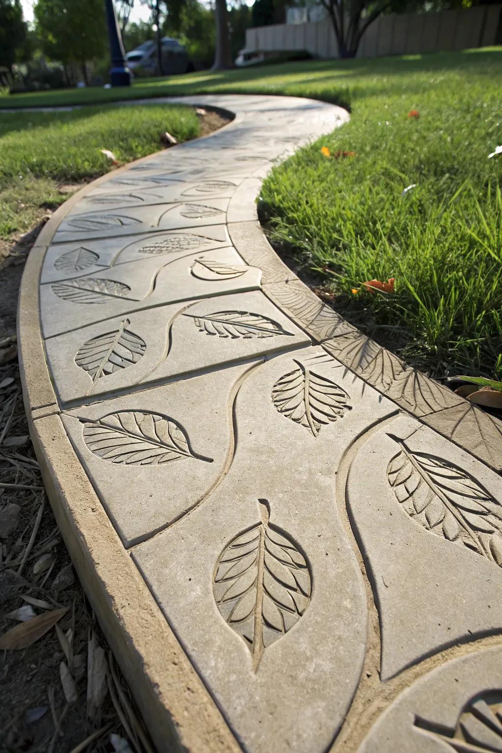Unleash your creativity with custom concrete sidewalk edging. Add artistry to your pathways!