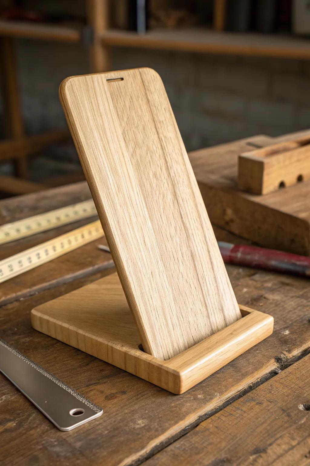 Elevate your woodworking skills with this simple yet stylish wooden phone stand—crafted with minimal tools and maximum impact.