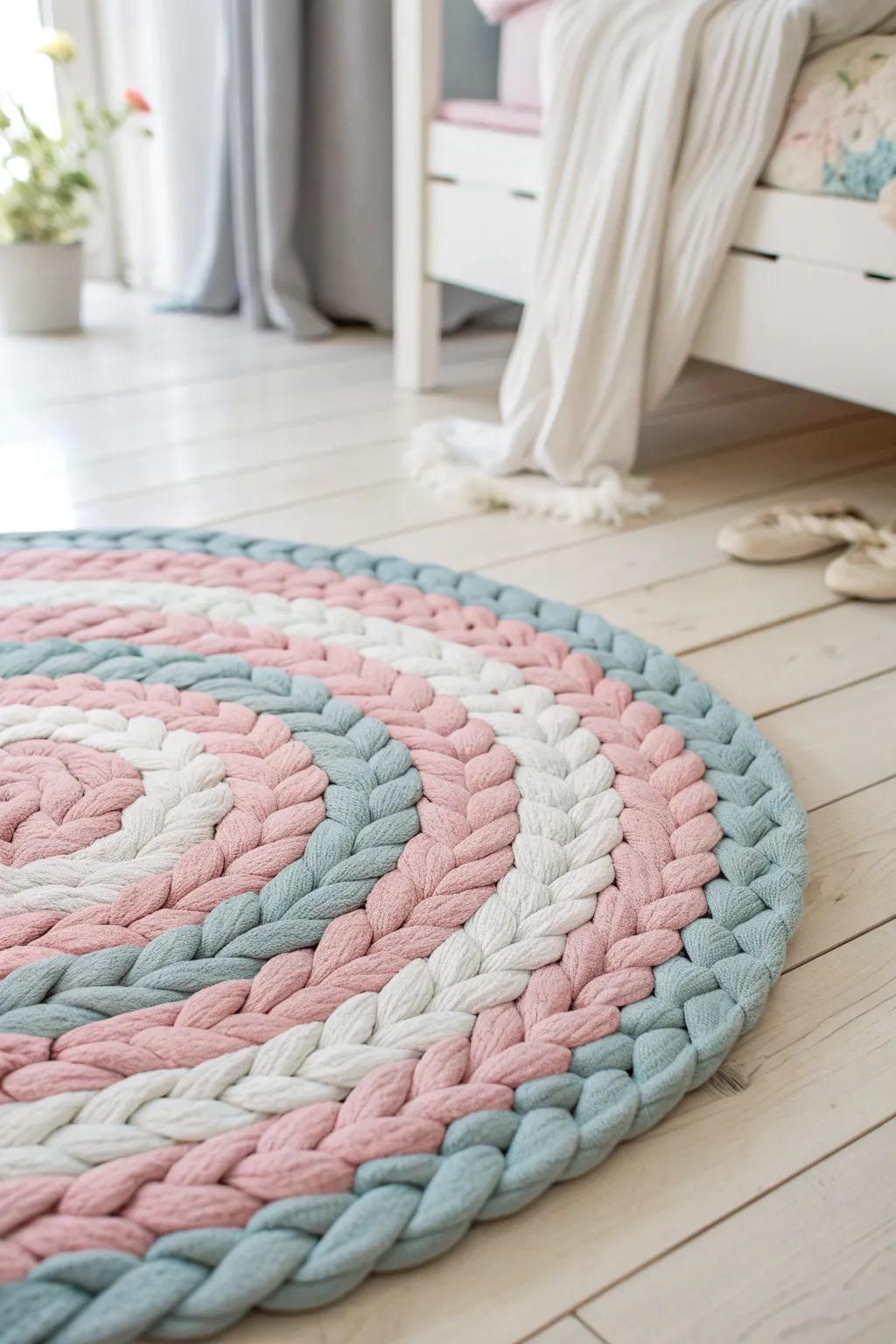 Transform your old tees into a stunning DIY rug for a touch of boho-chic elegance.
