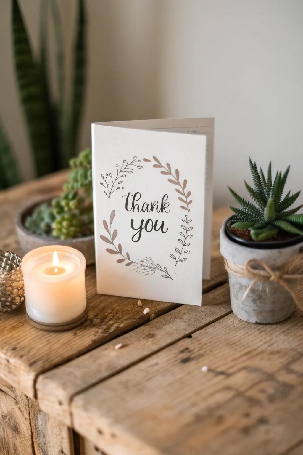 Add a touch of humor and warmth to your thank you card with a pop culture quote that will light up your teacher's day!