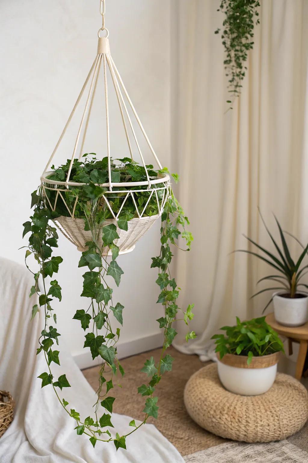 Breathe new life into your space with this chic thrift-flip hanging planter.
