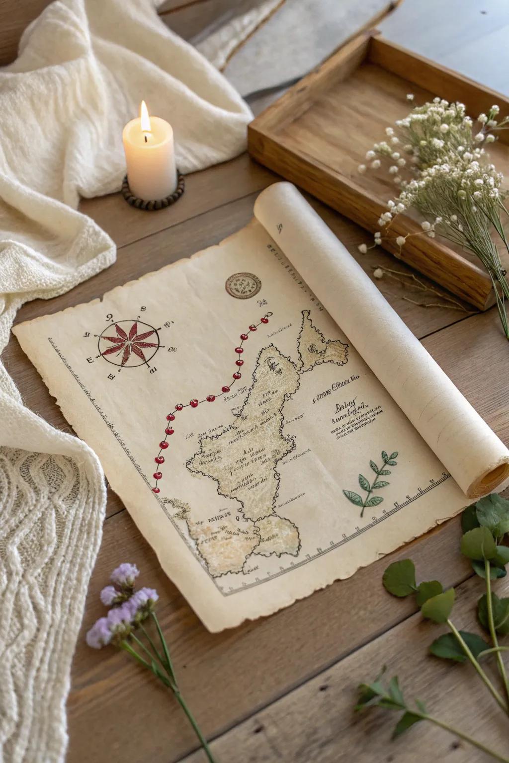 Discover the magic of a tiny treasure map, guiding the way to whimsical wonders.