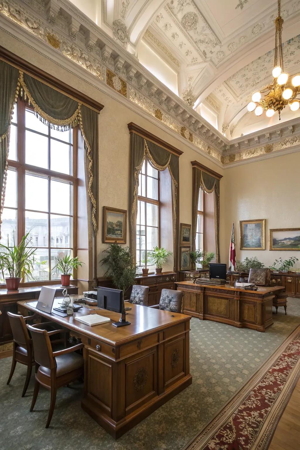 Large windows that brighten and enhance your office.