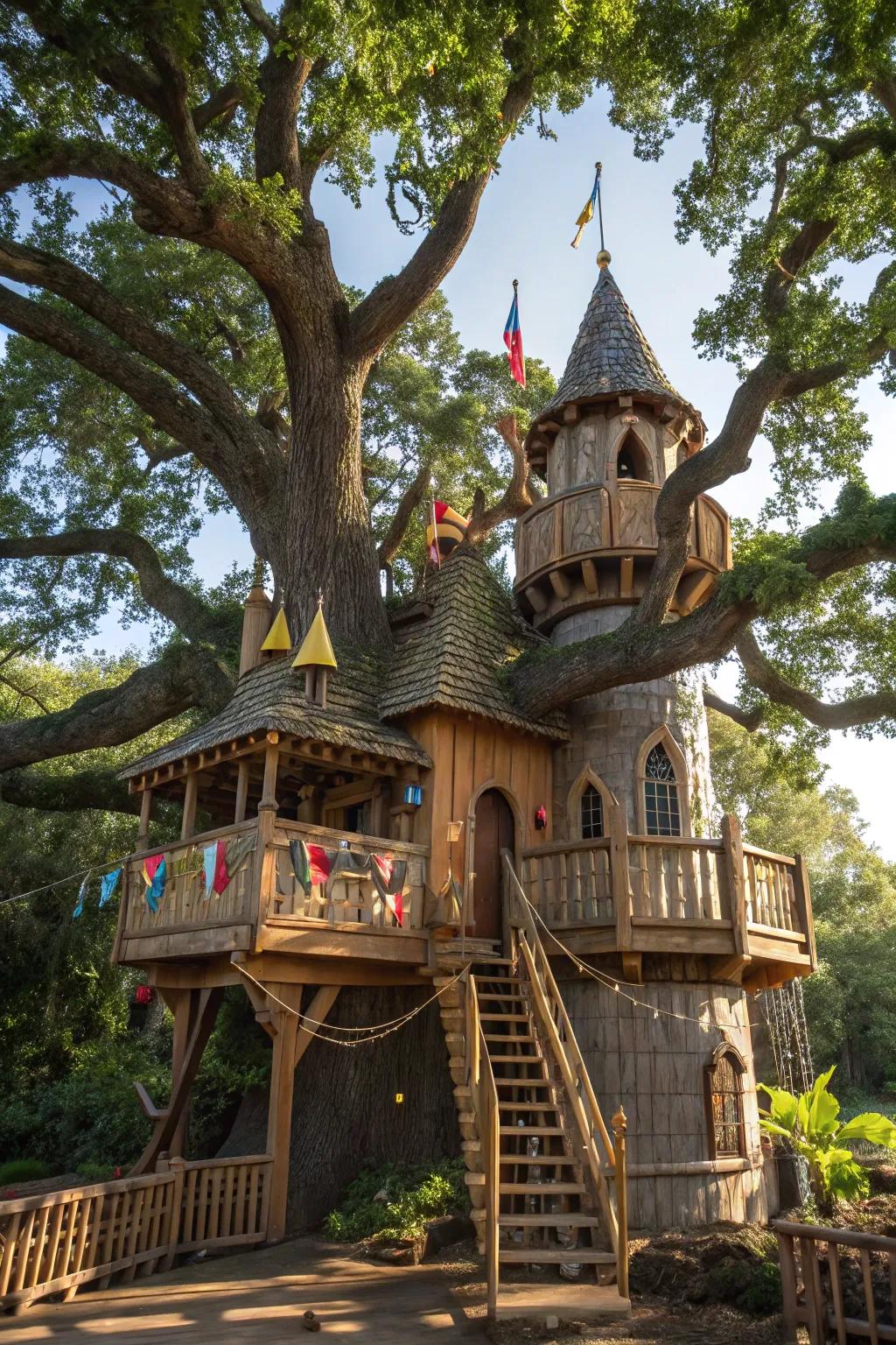A fairytale castle nestled in the trees, where dreams of adventure come to life.