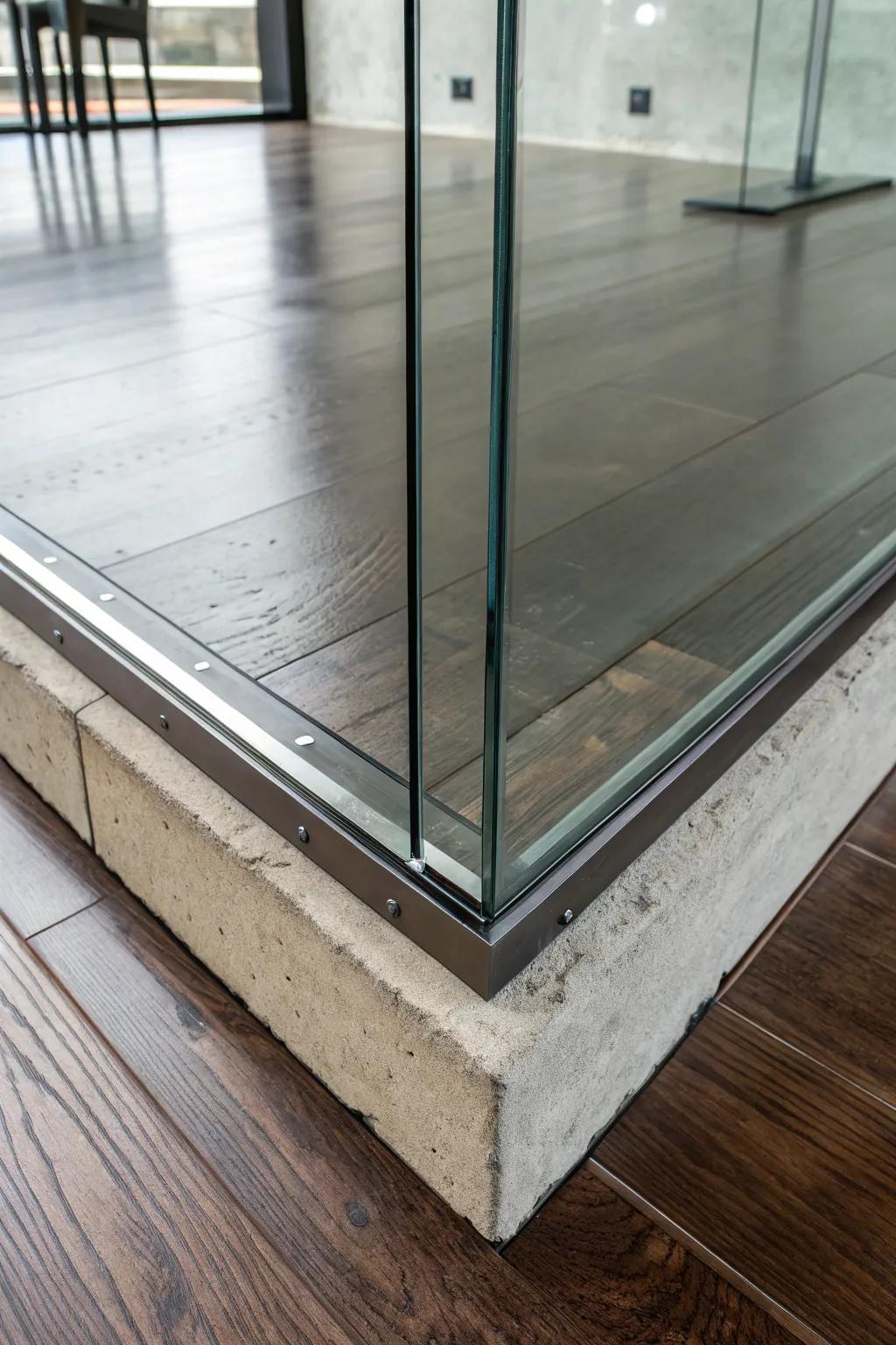 Elevate your space with stylish glass transition panels for a chic, industrial look.