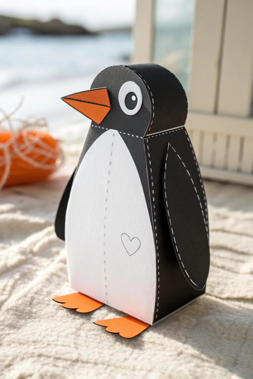 Embrace the charm of simplicity with a delightful penguin valentine box!