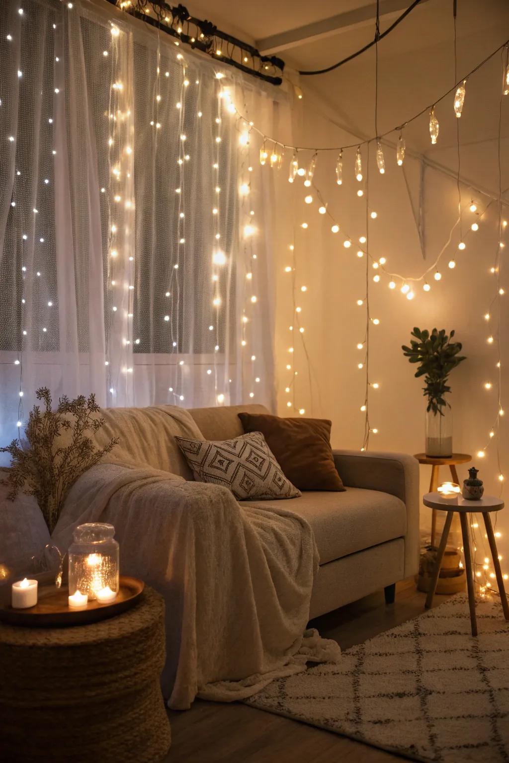 Fairy lights add a whimsical touch to any space.
