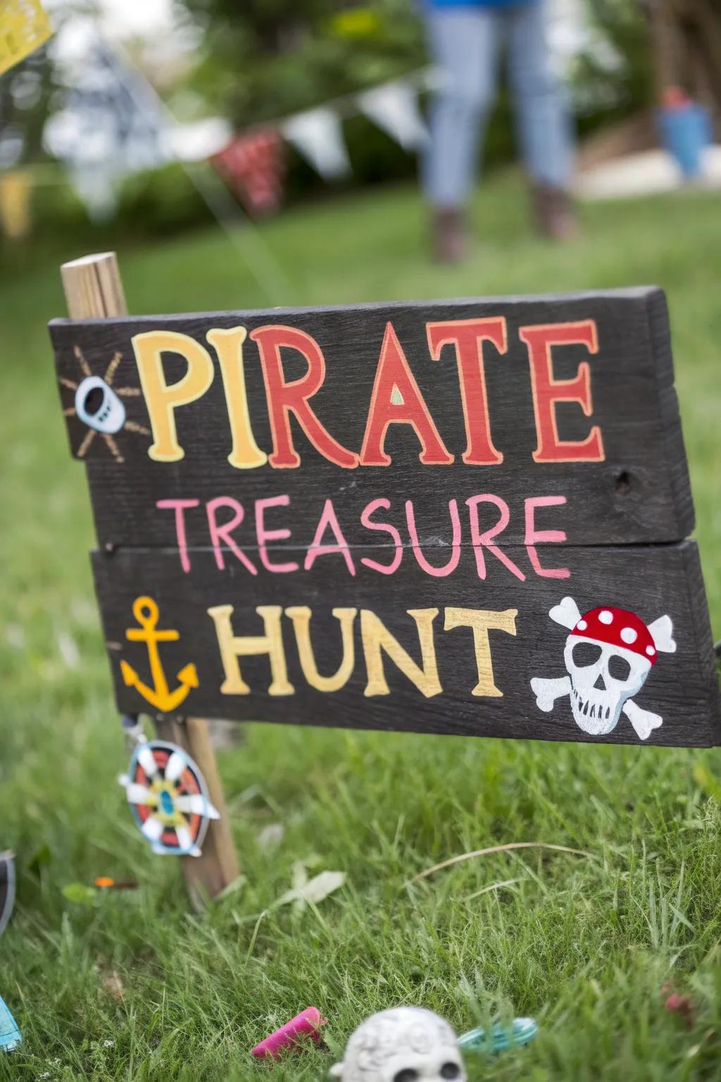 Transform your yard sale into an adventure with a pirate-themed sign!