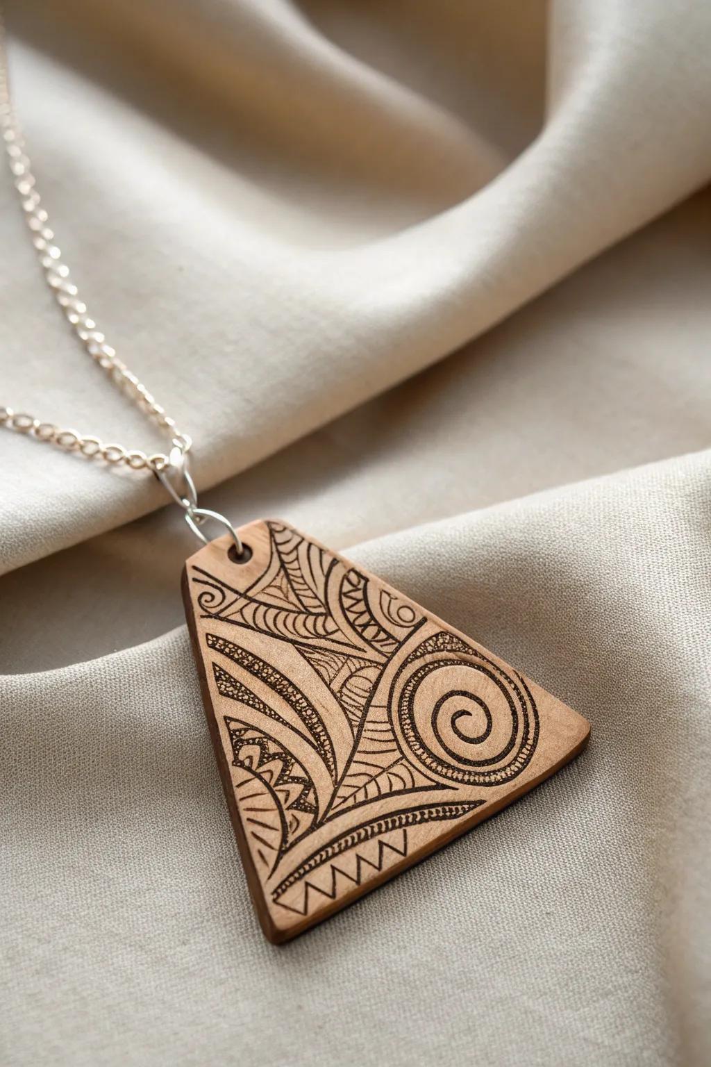 Embrace the art of simplicity with this handcrafted Zentangle pendant—where minimalist design meets boho elegance.