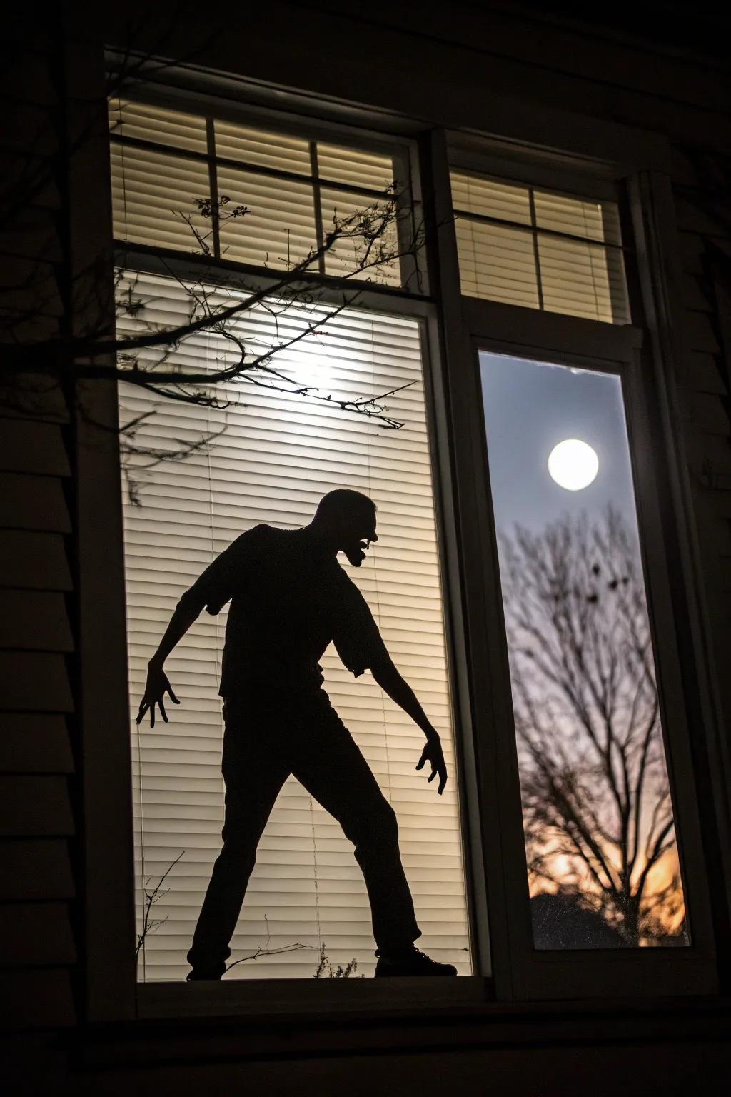 Transform your windows into a haunted spectacle with chilling zombie silhouettes. Perfect for a spine-tingling ambiance!