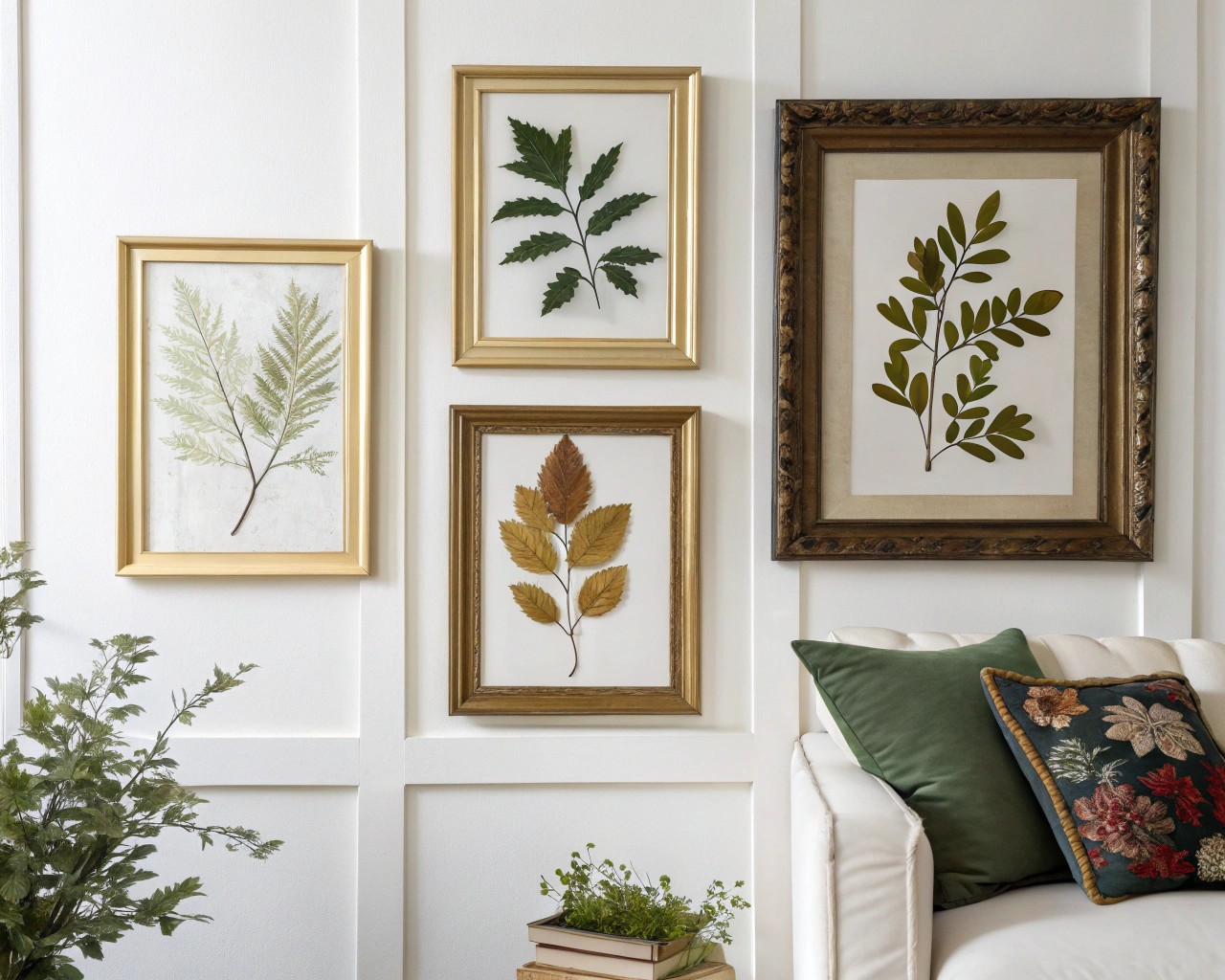 Background colors set the tone for displays, enhancing the natural beauty of found objects.