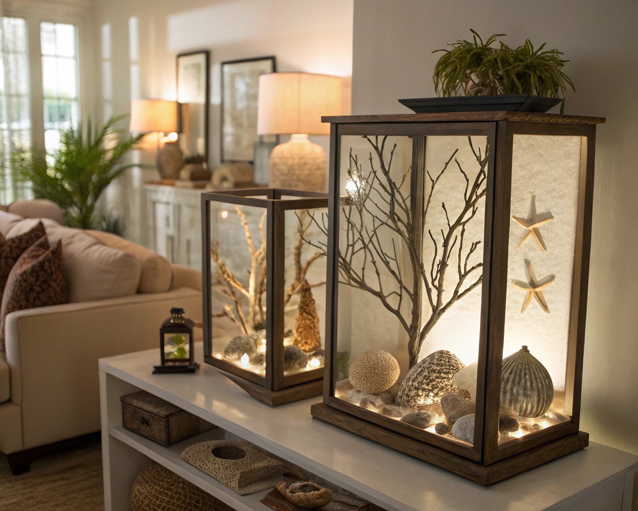 Shadow boxes provide essential depth for showcasing three-dimensional found objects effectively.