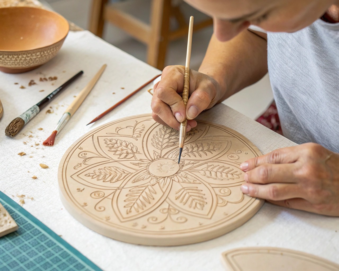Surface texturing adds depth and interest to mini sculptures.