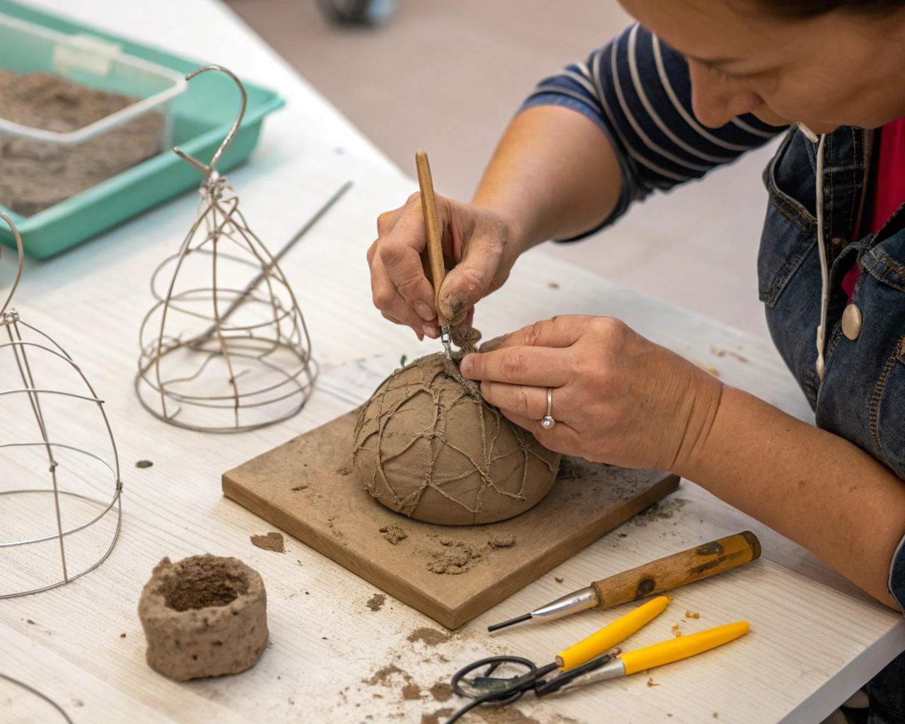 The foundation is key for stability in mini sculpture projects.