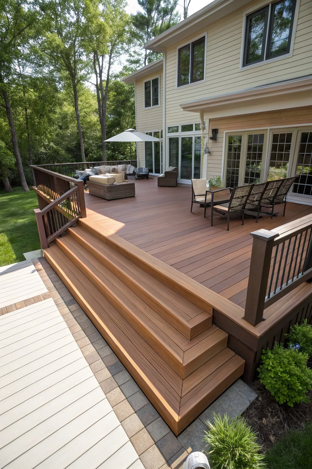 16+ Stylish Two-Tone Brown Deck Ideas